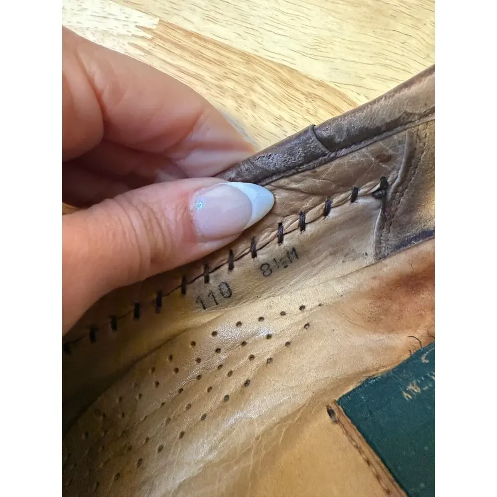 Zelli Made in Italy Ostrich Leather Slip On Loafer Shoes w Tassels Size 8.5 M JL
